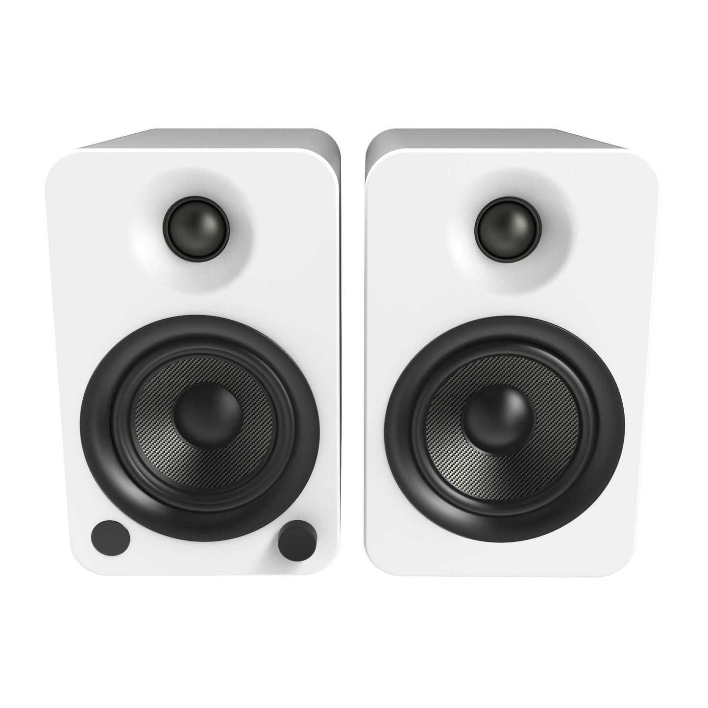 Kanto YU4 140W Powered Bookshelf Speakers with Bluetooth and Phono Preamp - Pair, Matte White.