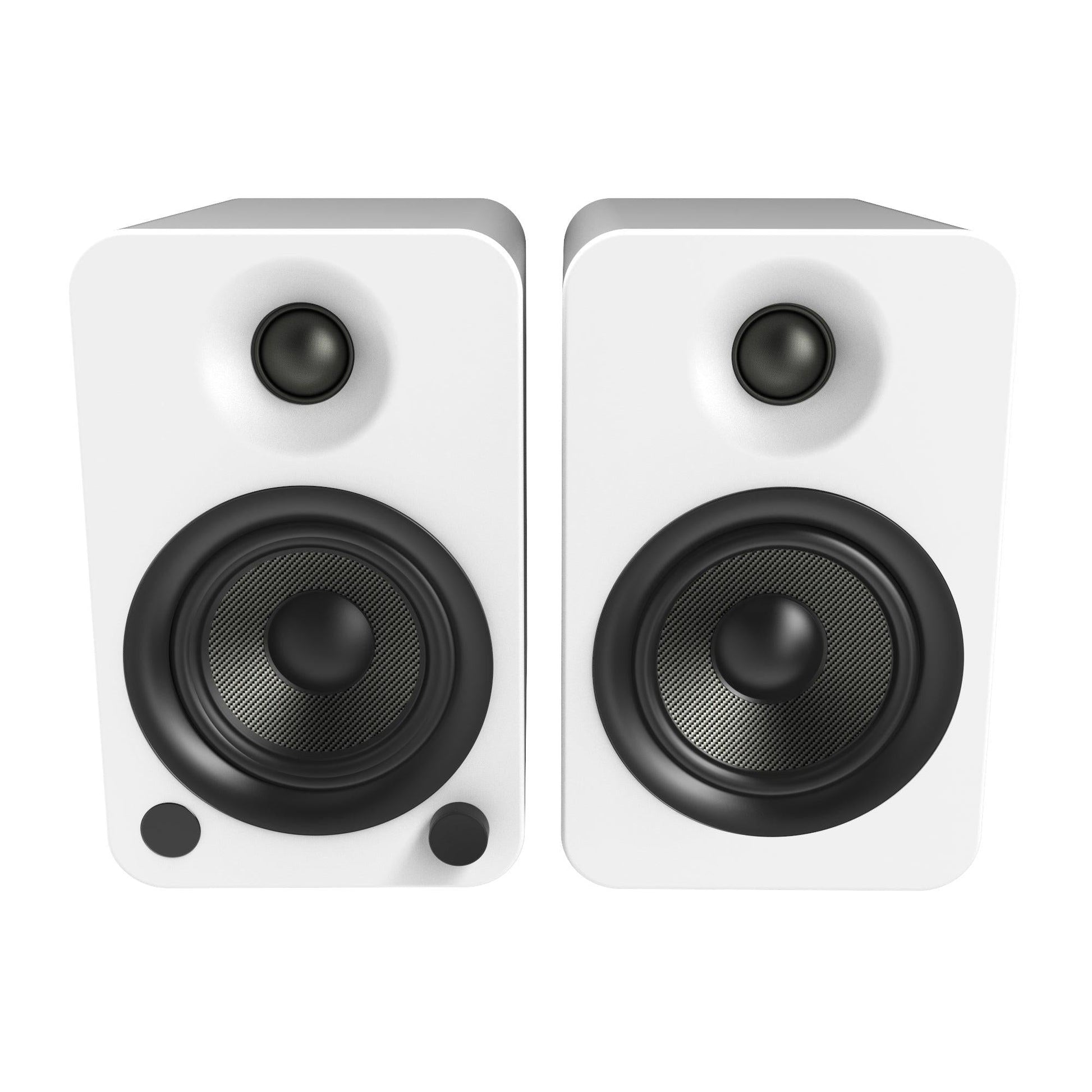 Kanto YU4 140W Powered Bookshelf Speakers with Bluetooth and Phono Preamp - Pair, Matte White.