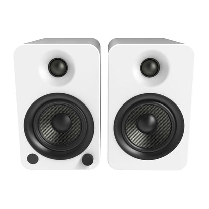 Kanto YU4 140W Powered Bookshelf Speakers with Bluetooth and Phono Preamp - Pair, Matte White.