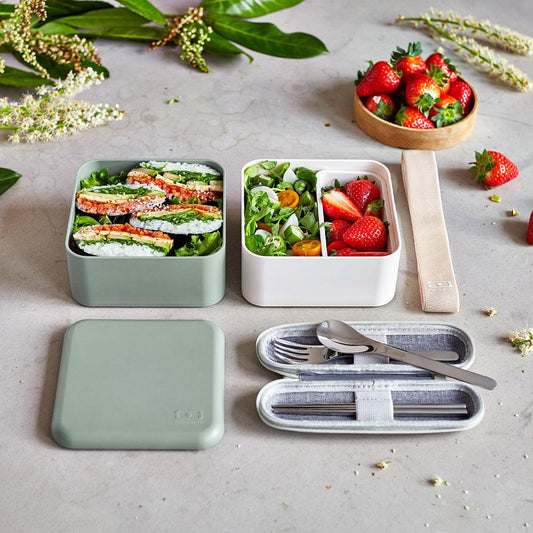 Monbento Mb Square Bento Box - Bi-Colour Green.