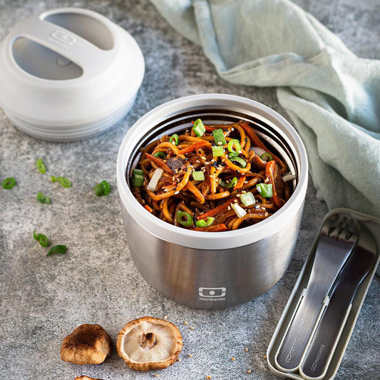 Monbento Mb Element Isolated Bento Box - Metallic Silver.