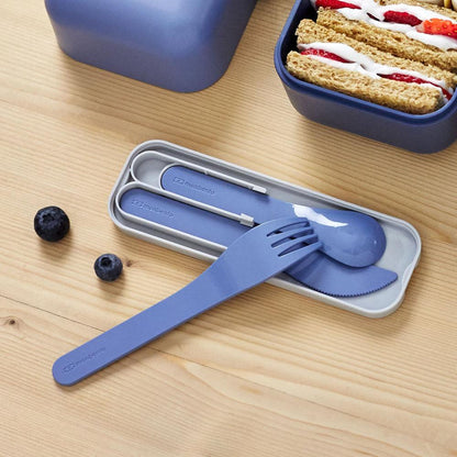 Monbento Mb Pocket Plastic Cutlery Set - Colour Blue Infinity.