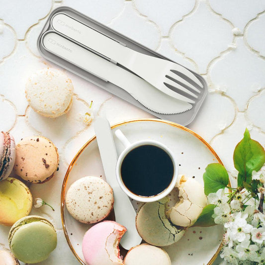 Monbento Mb Pocket Plastic Cutlery Set - Colour Natural.
