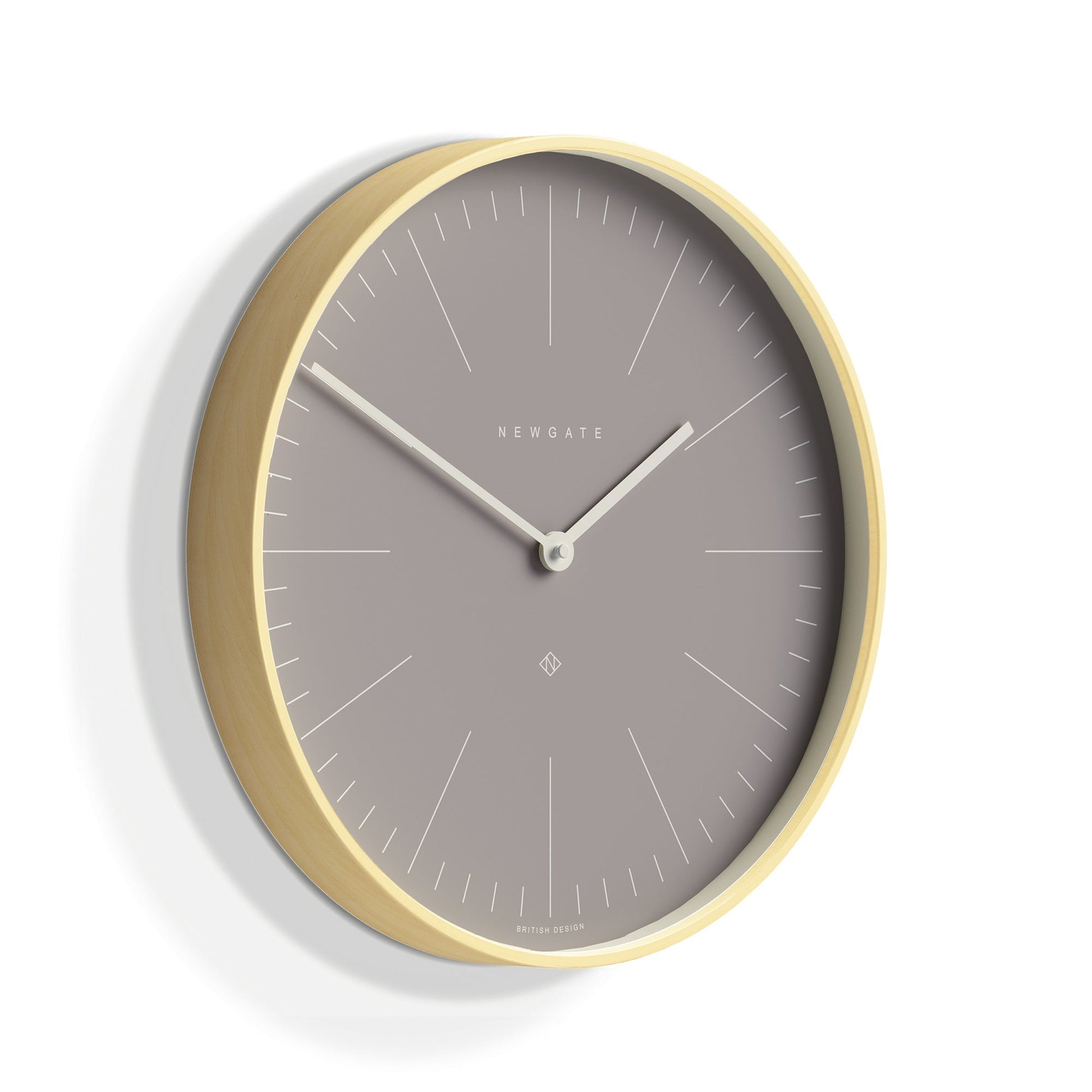 Newgate Mr Clarke Clock Pale Wood Clay Grey Dial.
