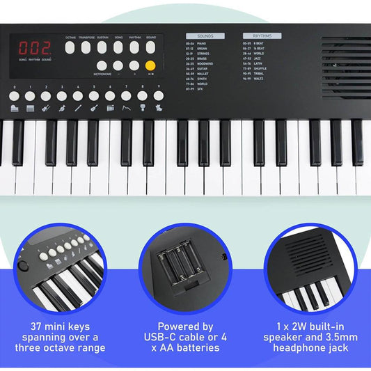 Axus Mini Keyboard 37 Key Keyboard - Black.