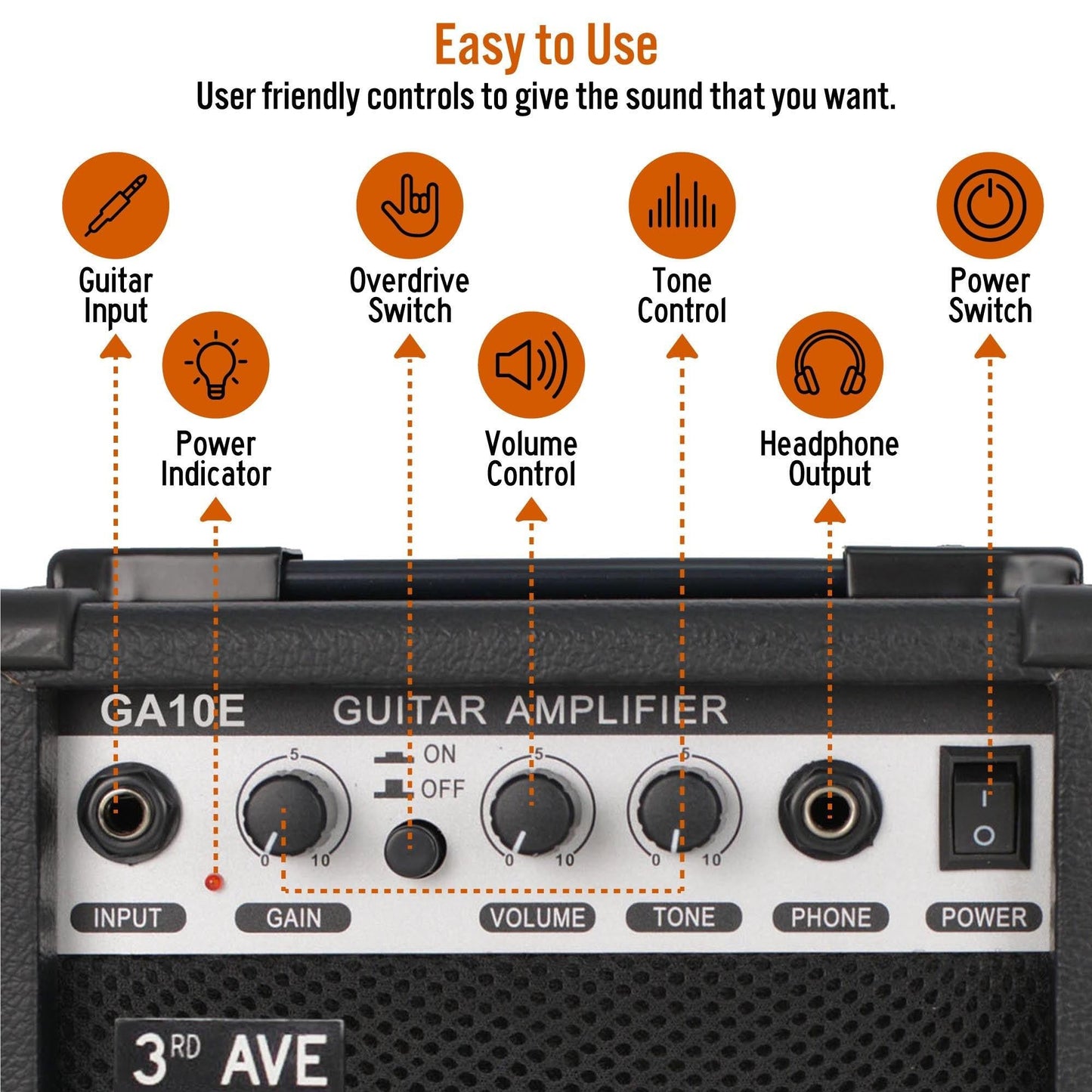 3rd Avenue 10W Electric Guitar Amplifier.