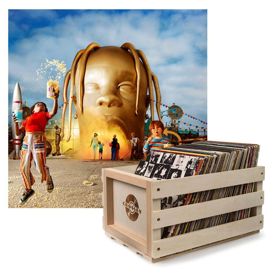 Crosley Record Storage Crate Travis Scott Astroworld Vinyl Album Bundle.