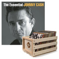Crosley Record Storage Crate Johnny Cash The Essential Johnny Cash Vinyl Album Bundle.