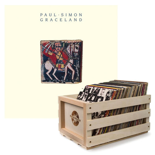 Crosley Record Storage Crate Paul Smon Graceland Vinyl Album Bundle.