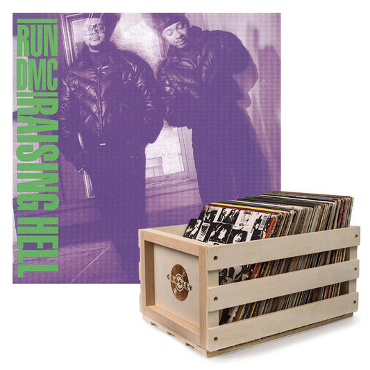 Crosley Record Storage Crate Run DMC Raising Hell Vinyl Album Bundle.