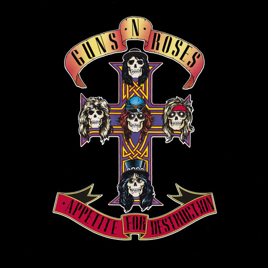 Crosley Record Storage Crate & Guns & Roses Appetite For Destruction - Vinyl Album Bundle.