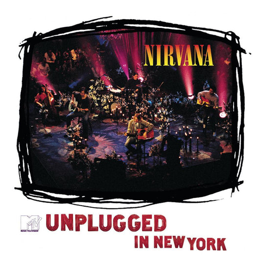 Crosley Record Storage Crate & Nirvana MTV Unplugged Vinyl Album Bundle.
