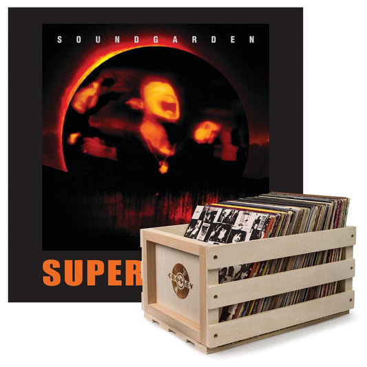 Crosley Record Storage Crate & Soundgarden Superunknown - Double Vinyl Album Bundle.