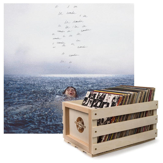 Crosley Record Storage Crate & Shawn Mendes Wonder - Vinyl Album Bundle.