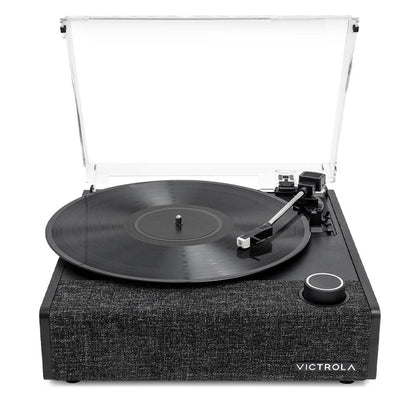 Victrola Eastwood II Turntable - Black + Gadhouse Vinyl Rack Bundle - Black.