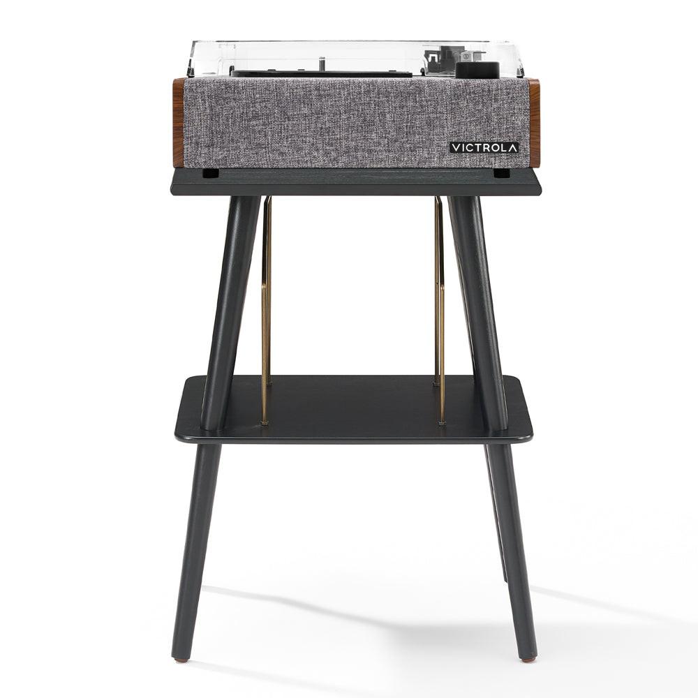 Victrola Eastwood II Turntable - Walnut + Turntable Stand Bundle - Black.
