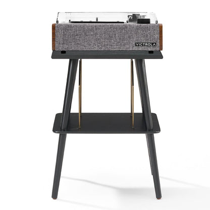 Victrola Eastwood II Turntable - Walnut + Turntable Stand Bundle - Black.