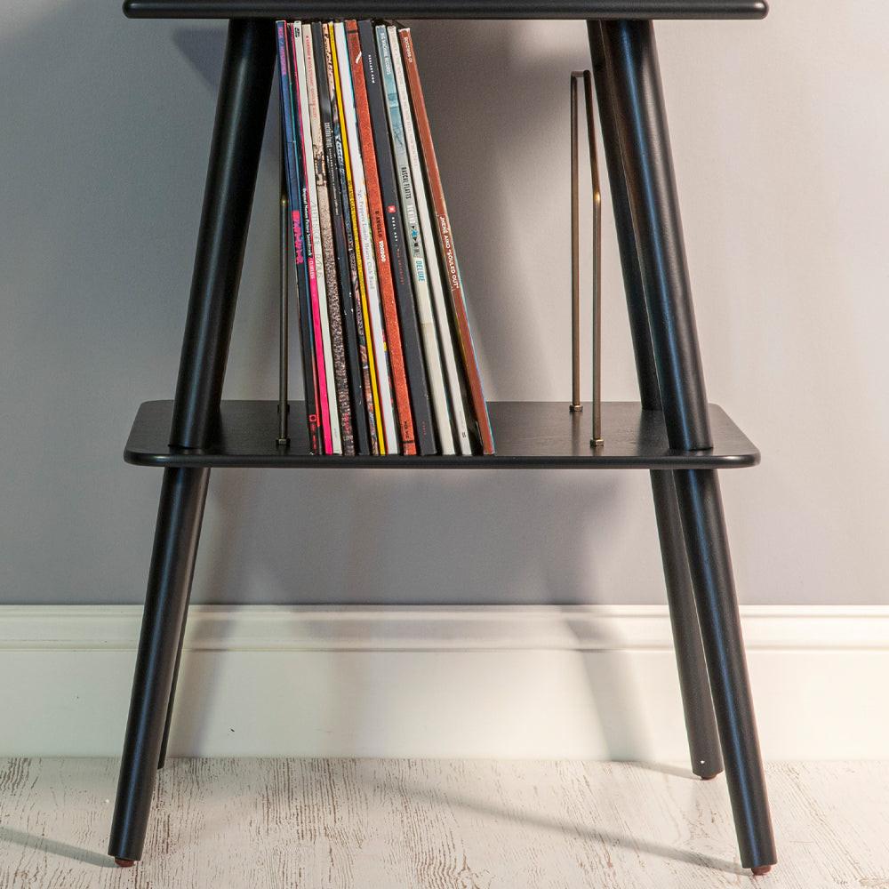 Victrola Eastwood II Turntable - Walnut + Turntable Stand Bundle - Black.