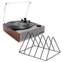 Victrola Eastwood II Turntable - Walnut + Gadhouse Vinyl Rack Bundle - Black.
