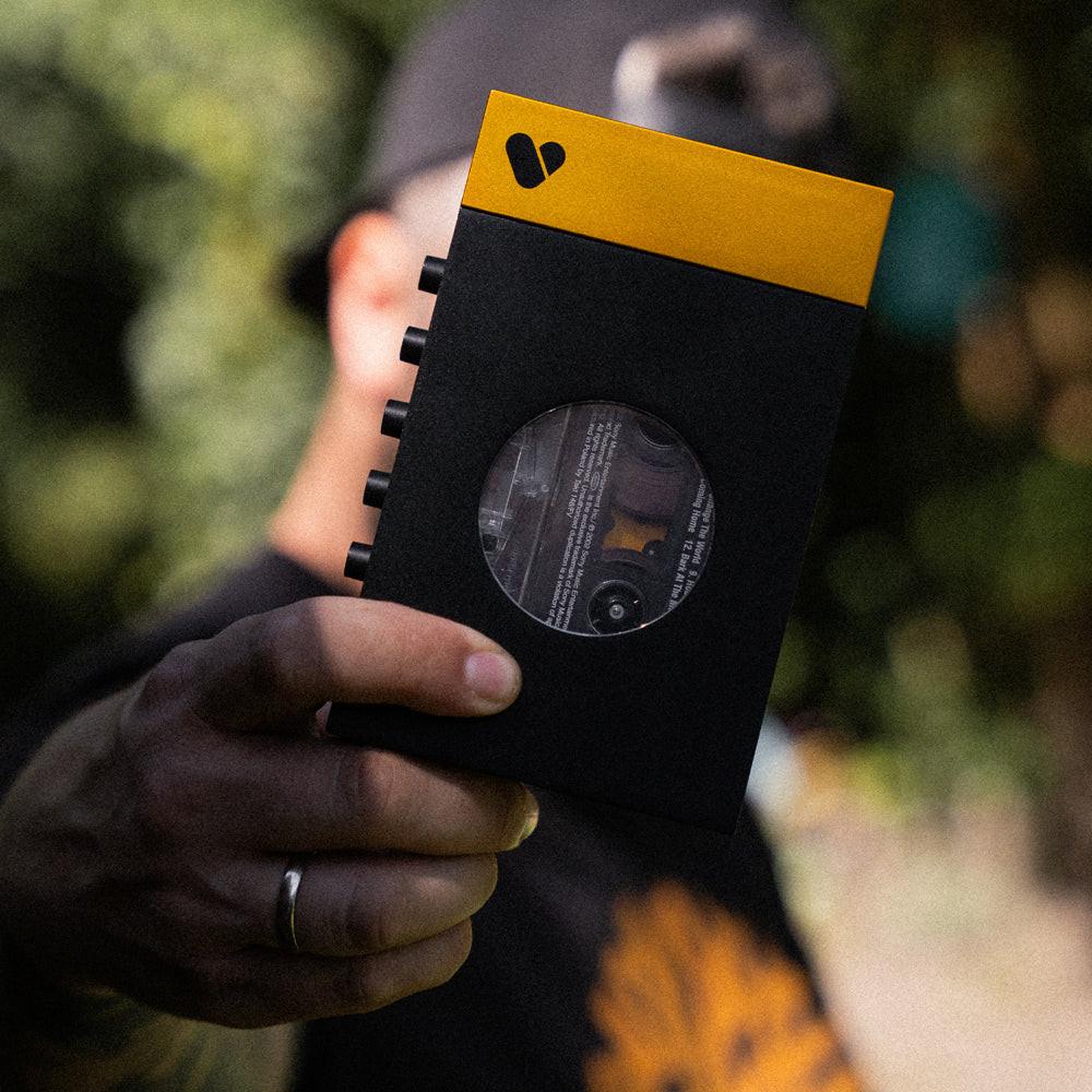 We Are Rewind Portable Cassette Player & Recorder - Amy, Black & Yellow.