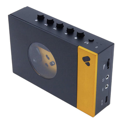 We Are Rewind Portable Cassette Player & Recorder - Amy, Black & Yellow.