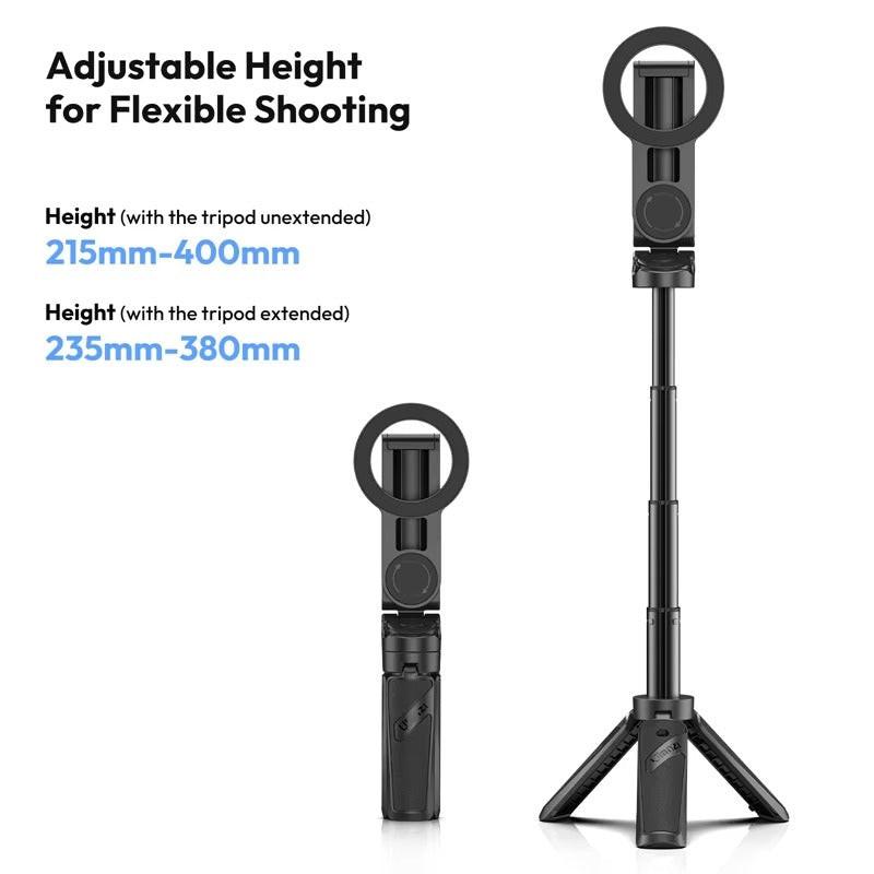 Ulanzi JJ03 Magnetic Phone Tripod Wireless Phone Grip Selfie Stick Desktop Tripod with Remote Control Photography Livestreaming.
