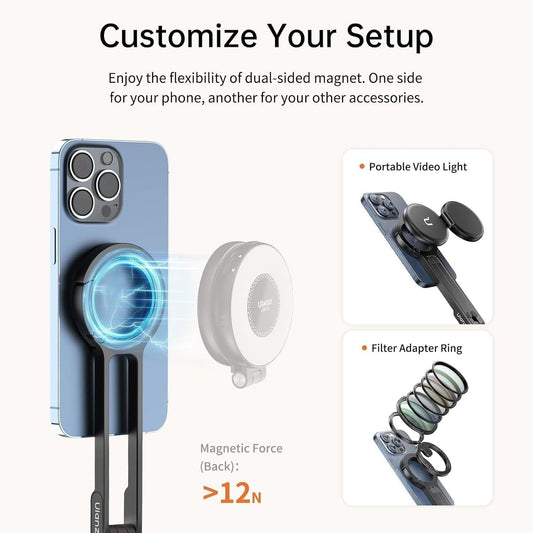 ULANZI MA30 Magnetic Phone Tripod Stand for iPhone - Aluminium Maglock Smartphone Mini Tripod Pocket Cell Phone Stand Dual-Sided Magnet Quick Mount Compatible with iPhone 16 15 14 13 12 Magsafe
(Yellow).