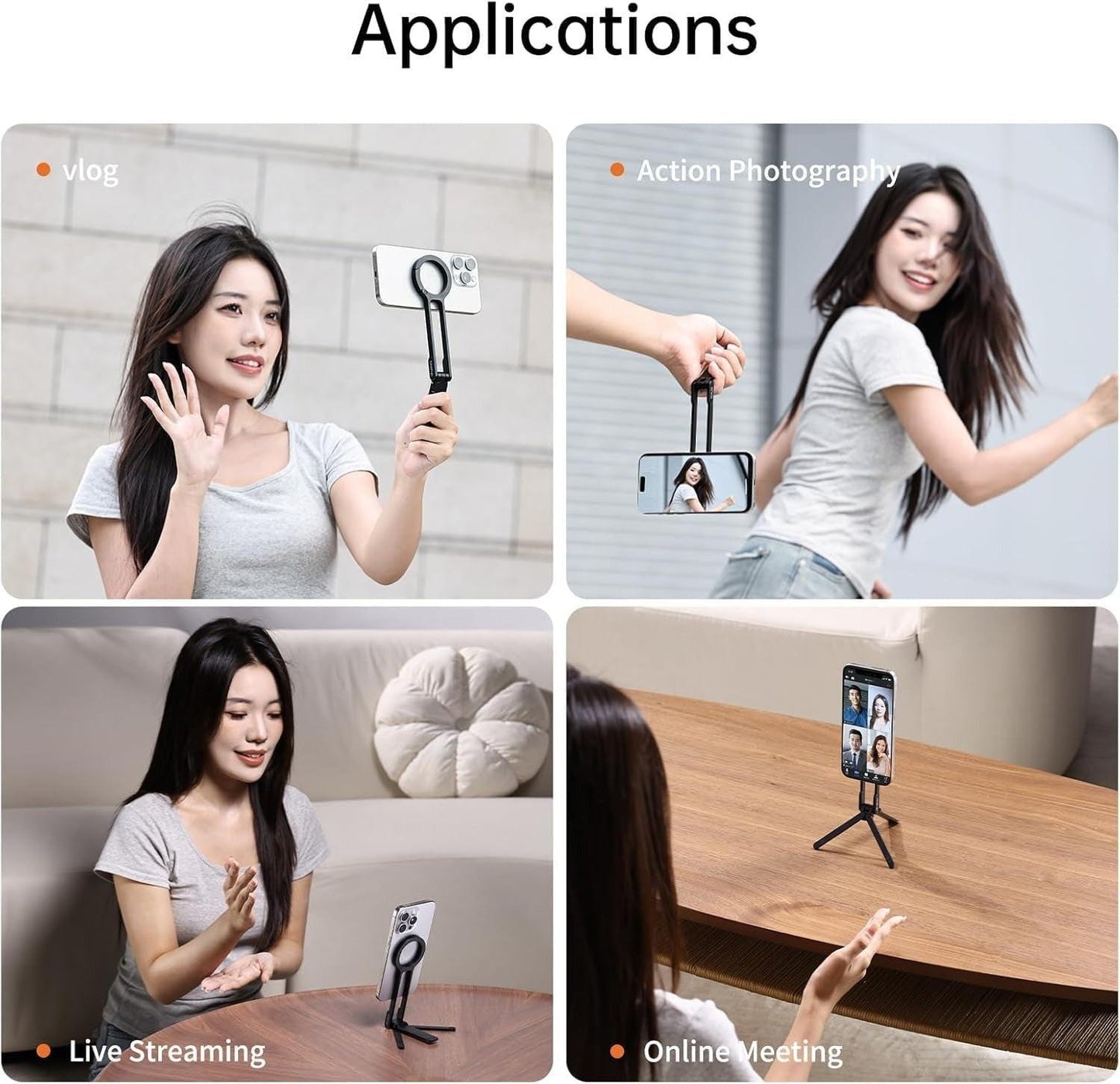 ULANZI MA30 Magnetic Phone Tripod Stand for iPhone - Aluminium Maglock Smartphone Mini Tripod Pocket Cell Phone Stand Dual-Sided Magnet Quick Mount Compatible with iPhone 16 15 14 13 12 Magsafe
(Purple).