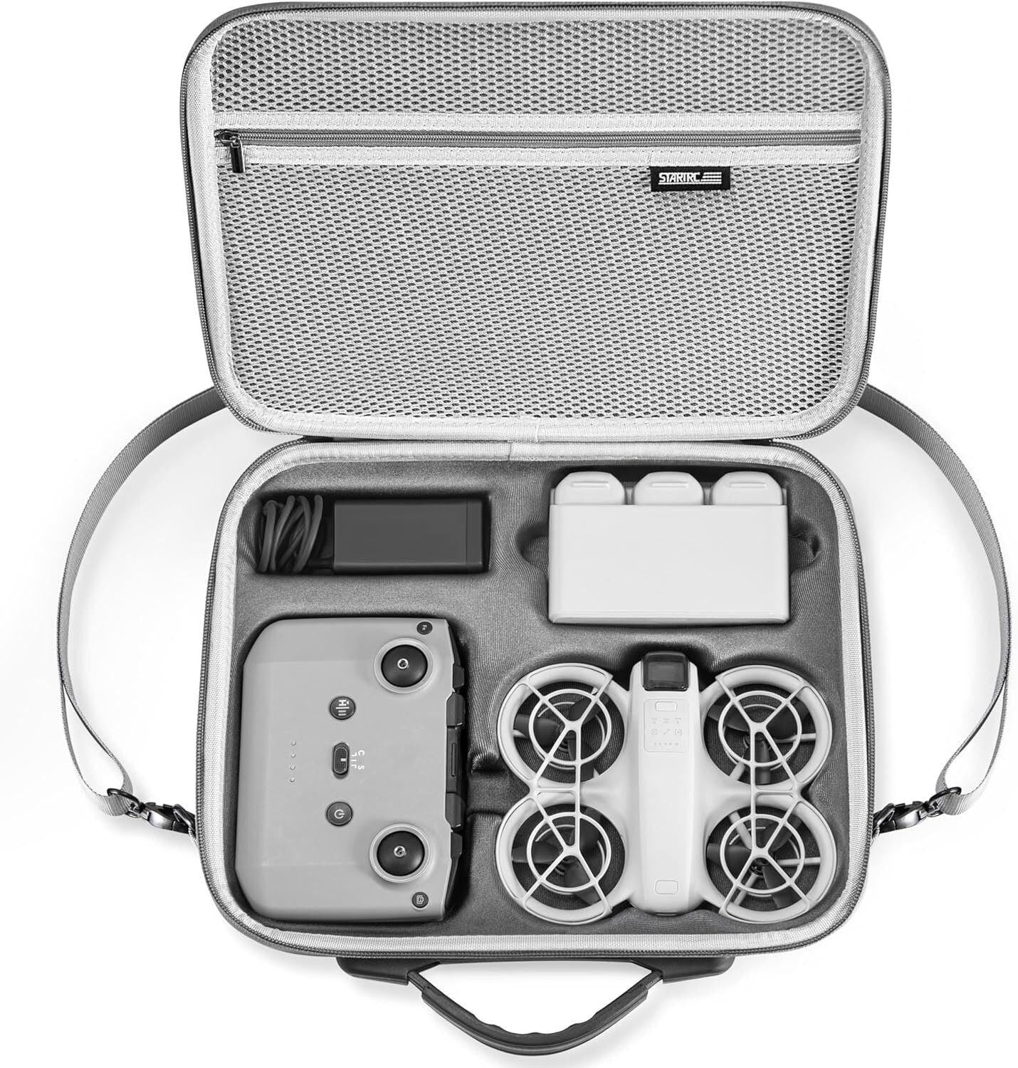 STARTRC Carrying Case for DJI Neo Portable PU Storage Protective Bag for DJI Neo Fly More Combo Accessories, Compatible with RC-N3 Remote Controller, Neo Intelligent Flight Battery, Charging Hub.