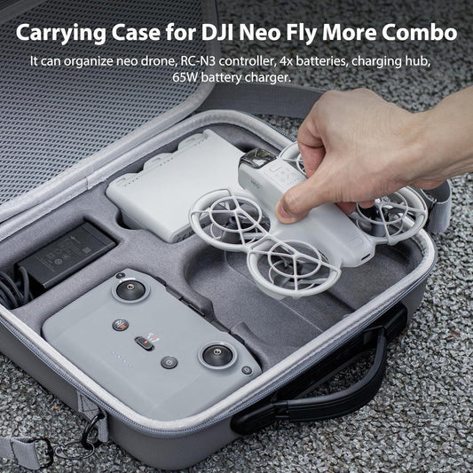STARTRC Carrying Case for DJI Neo Portable PU Storage Protective Bag for DJI Neo Fly More Combo Accessories, Compatible with RC-N3 Remote Controller, Neo Intelligent Flight Battery, Charging Hub.