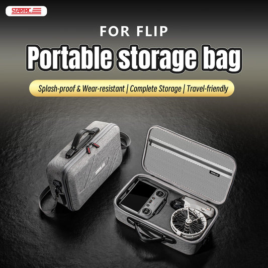 STARTRC Flip Drone Case for DJI Flip Fly More Combo,Portable PU Leather Shoulder Bag Can Organizes RC2/RC-N3 Remote, 7 Original Batteries, Charging Hub, 65W Charger, Flip Drone and Other Accessories.