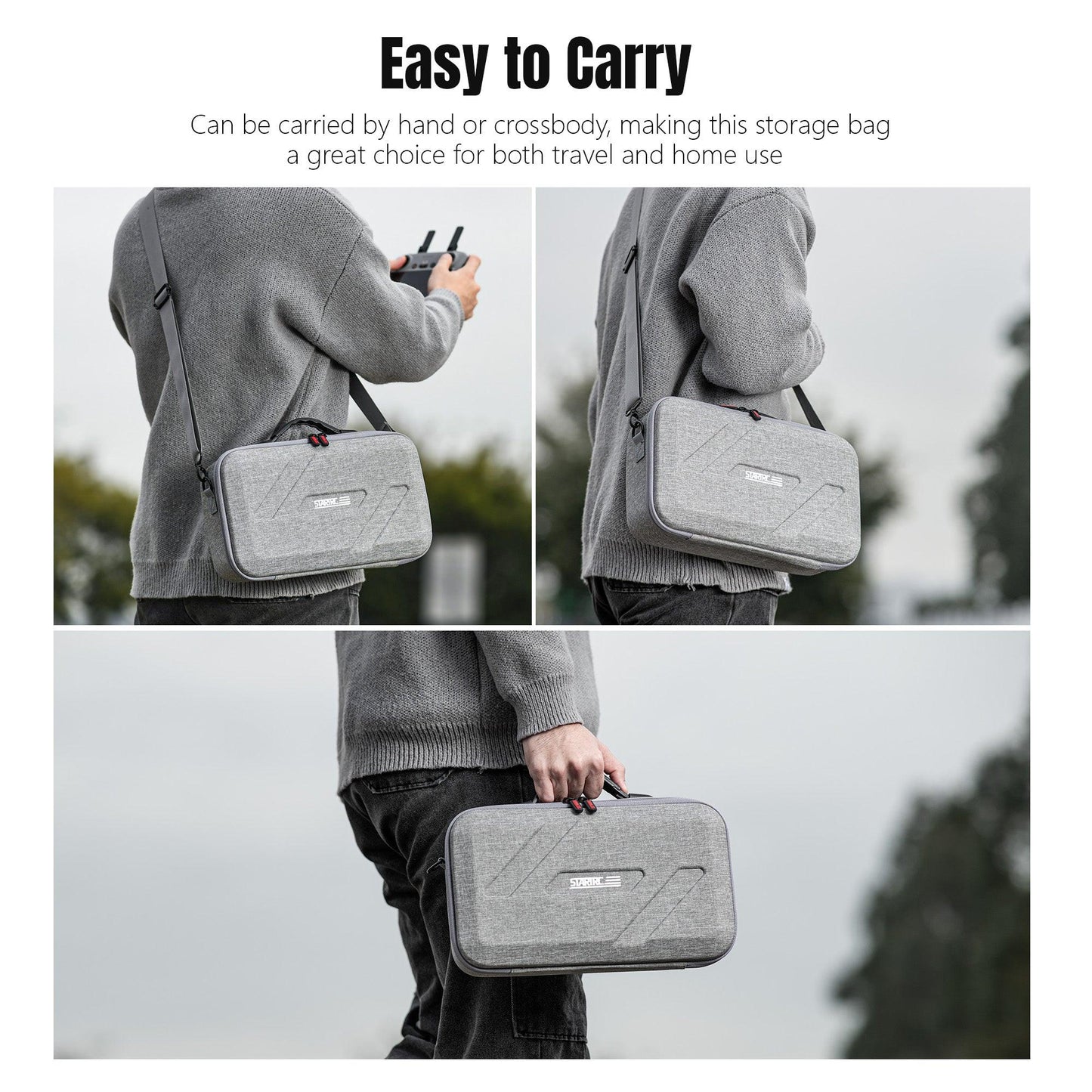 STARTRC Flip Drone Case for DJI Flip Fly More Combo,Portable PU Leather Shoulder Bag Can Organizes RC2/RC-N3 Remote, 7 Original Batteries, Charging Hub, 65W Charger, Flip Drone and Other Accessories.