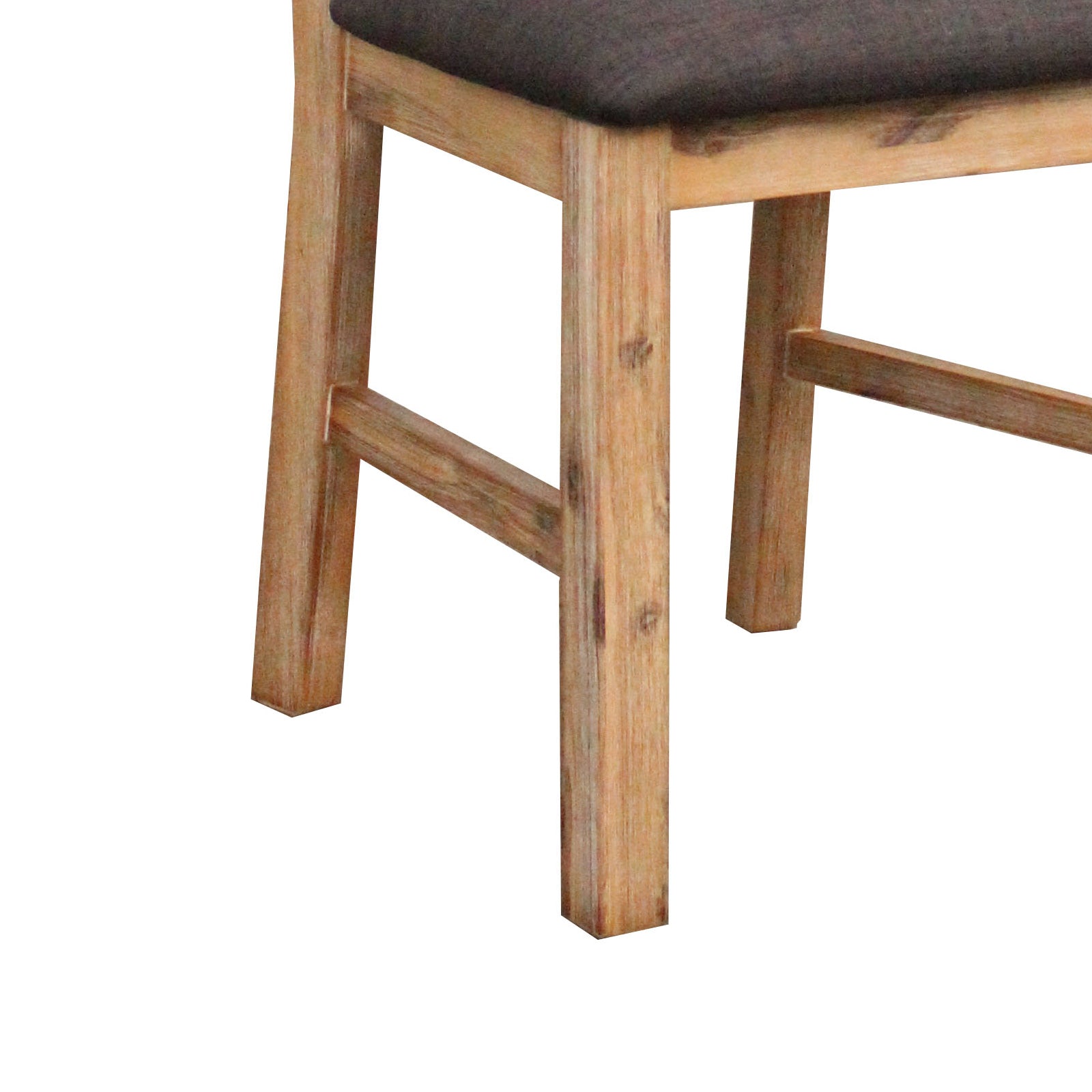 2x Wooden Frame Leatherette in Solid Wood Acacia & Veneer Dining Chairs in Oak Colour.