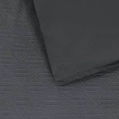 Bianca Hallston Charcoal Pre-Washed Cotton Quilt Cover Set Super King