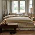 Bedding House Elie Natural Cotton Sateen Quilt Cover Set Queen