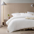 Vintage Design Homewares Parquet White Polyester Cotton Quilt Cover Set King