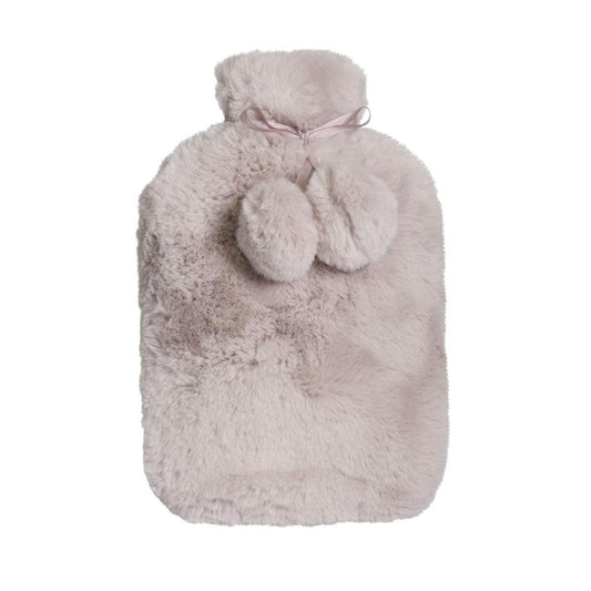 J.Elliot Home Amara Hot Water Bottle with Super Plush Faux Fur Cover Blush.