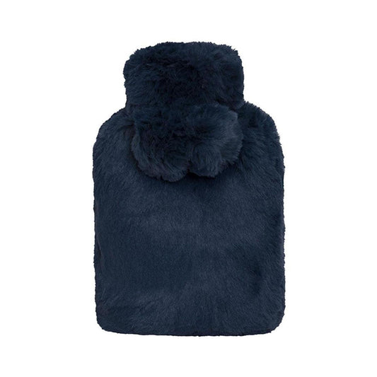 J.Elliot Home Amara Hot Water Bottle with Super Plush Faux Fur Cover Navy.