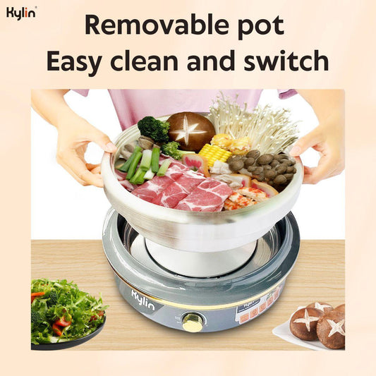 Kylin Electric 1500W Hotpot with Stainless Steel Inner Pot 4L AU-K2011.