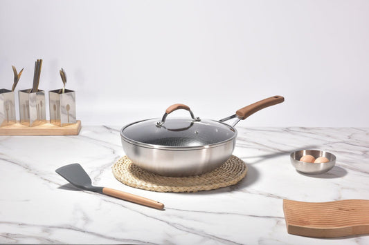 Kylin 3 Layer Stainless Steel Non Stick Noka Wok 30cm.