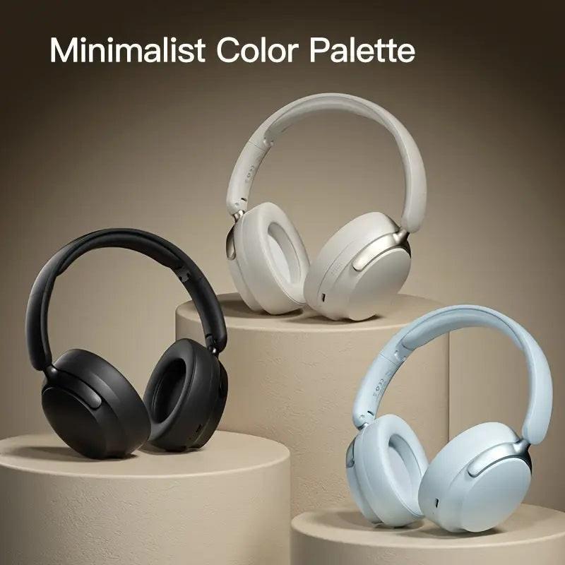 JR SY-T7 Bluetooth 5.4 Over-Ear Headset Wireless Headphones with Noise Cancelling Mic (Light Blue).