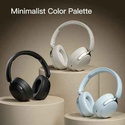 JR SY-T7 Bluetooth 5.4 Over-Ear Headset Wireless Headphones with Noise Cancelling Mic (Light Blue).