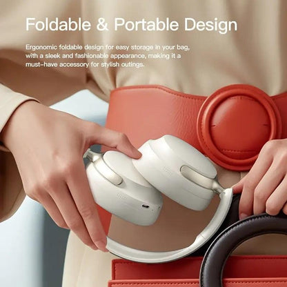 JR SY-T7 Bluetooth 5.4 Over-Ear Headset Wireless Headphones with Noise Cancelling Mic (Light Blue).