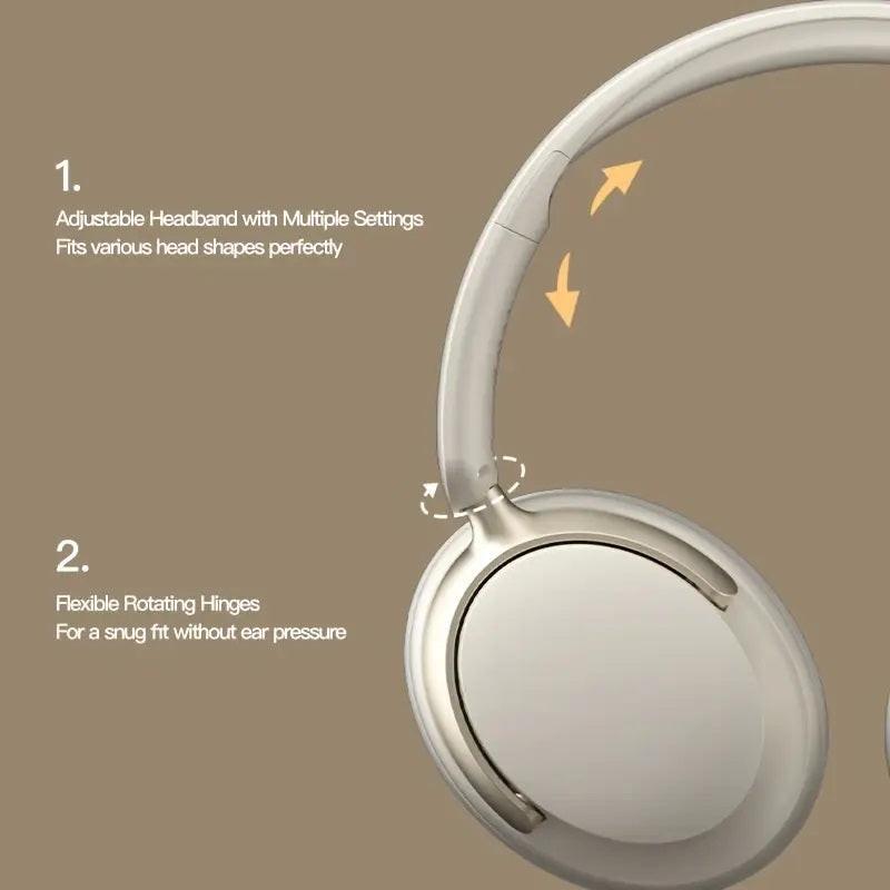 JR SY-T7 Bluetooth 5.4 Over-Ear Headset Wireless Headphones with Noise Cancelling Mic (Light Blue).