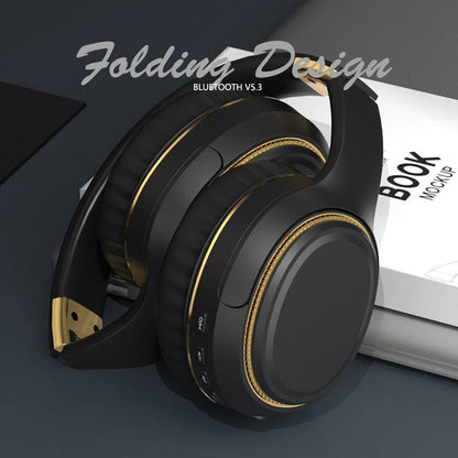 JR H6 Foldable Bluetooth 5.3 Wireless Headphone Over Ear Active Noise Cancelling Deep Bass Headset (Navy Blue).