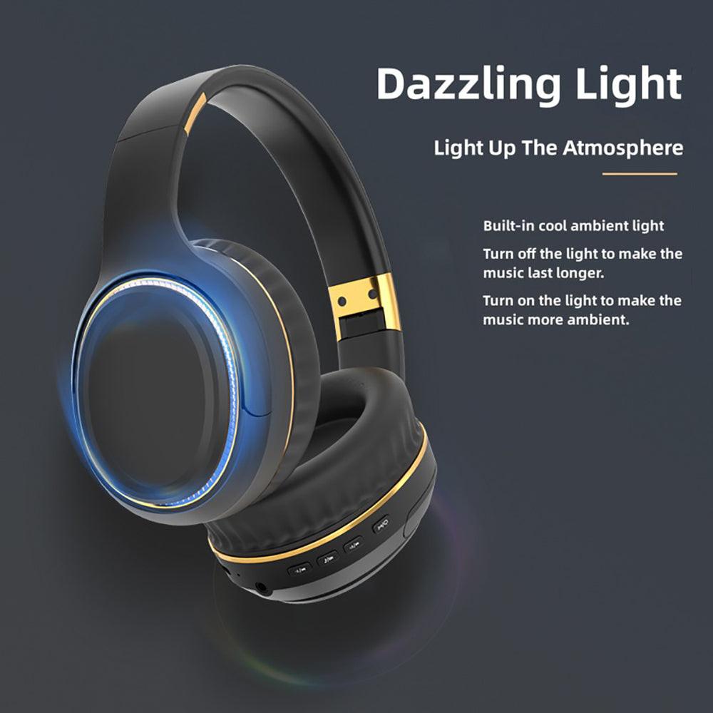 JR H6 Foldable Bluetooth 5.3 Wireless Headphone Over Ear Active Noise Cancelling Deep Bass Headset (Navy Blue).