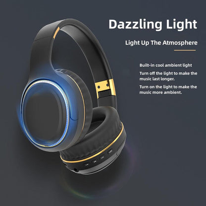 JR H6 Foldable Bluetooth 5.3 Wireless Headphone Over Ear Active Noise Cancelling Deep Bass Headset (Navy Blue).