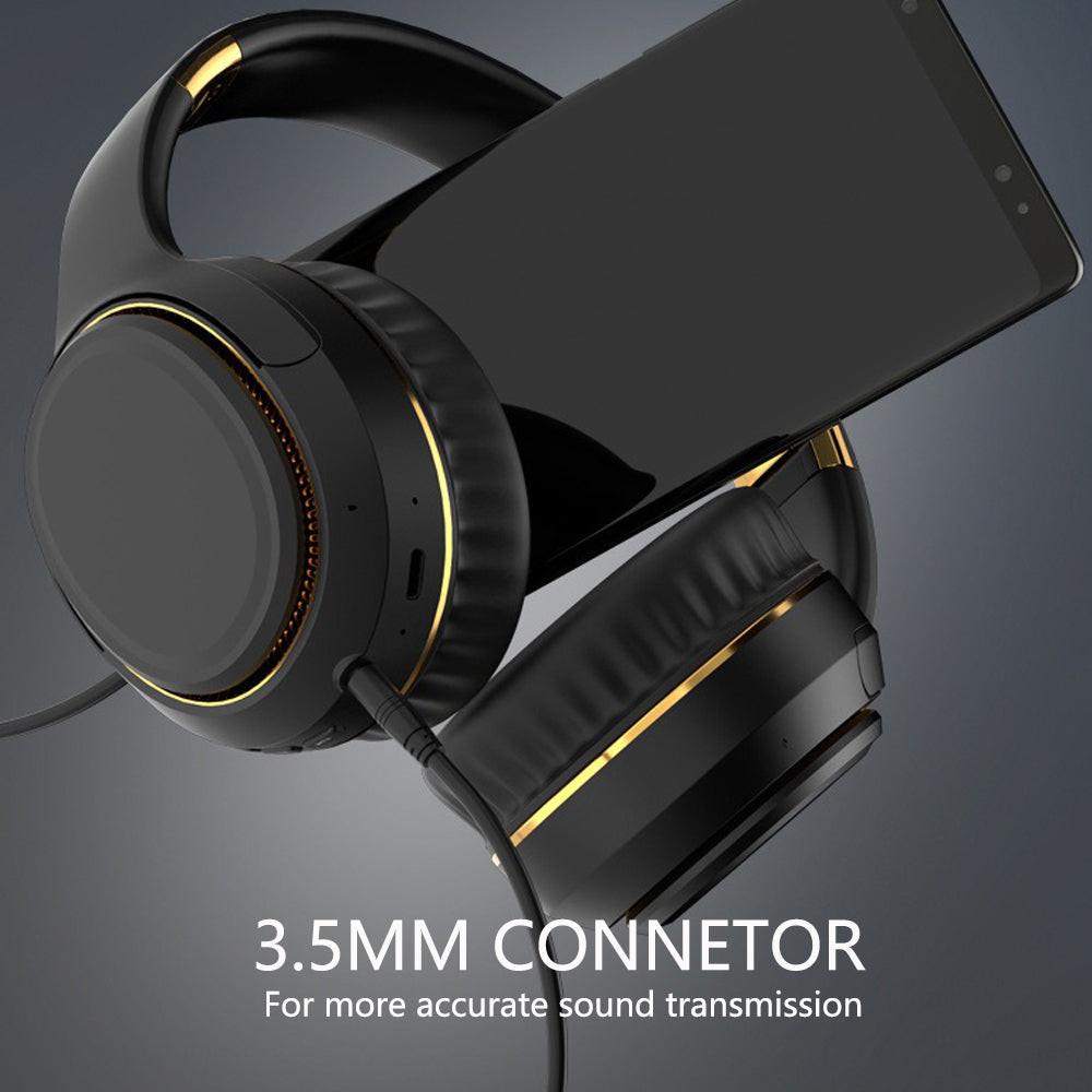 JR H6 Foldable Bluetooth 5.3 Wireless Headphone Over Ear Active Noise Cancelling Deep Bass Headset (Navy Blue).