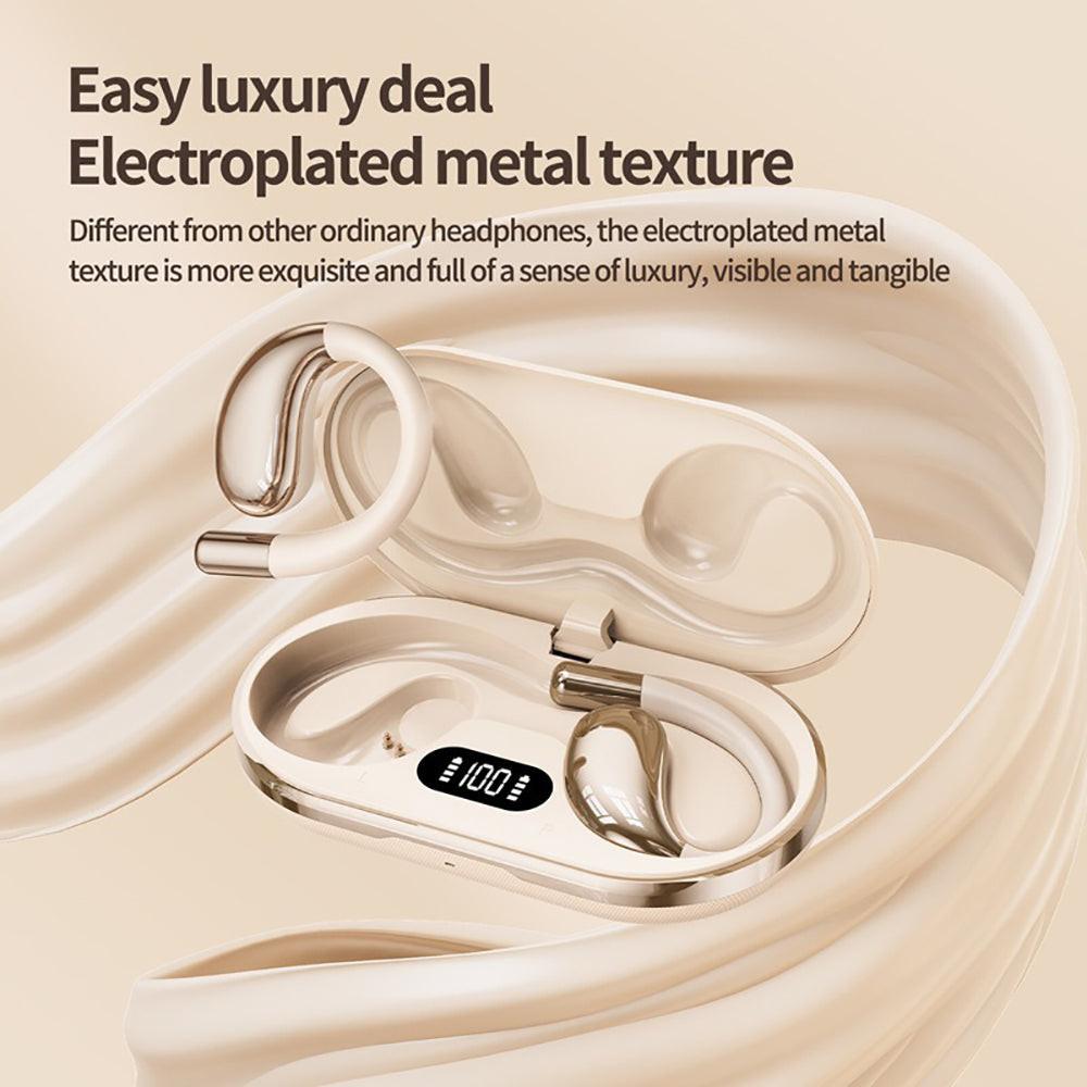 Wireless Earhook Sports Headphones Open-Ear Bluetooth 5.4 Sweat-Resistant Earphones (Black).