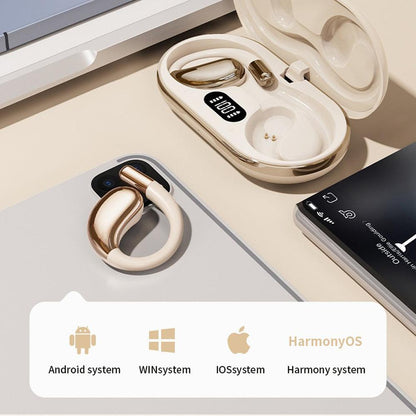 Wireless Earhook Sports Headphones Open-Ear Bluetooth 5.4 Sweat-Resistant Earphones (Black).